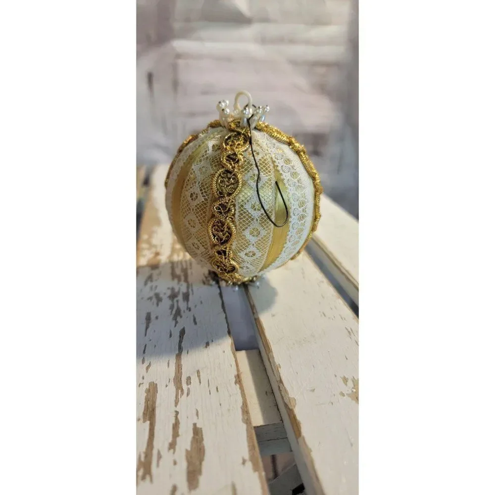Chandelier Ball Gold white ornament‎ xmas